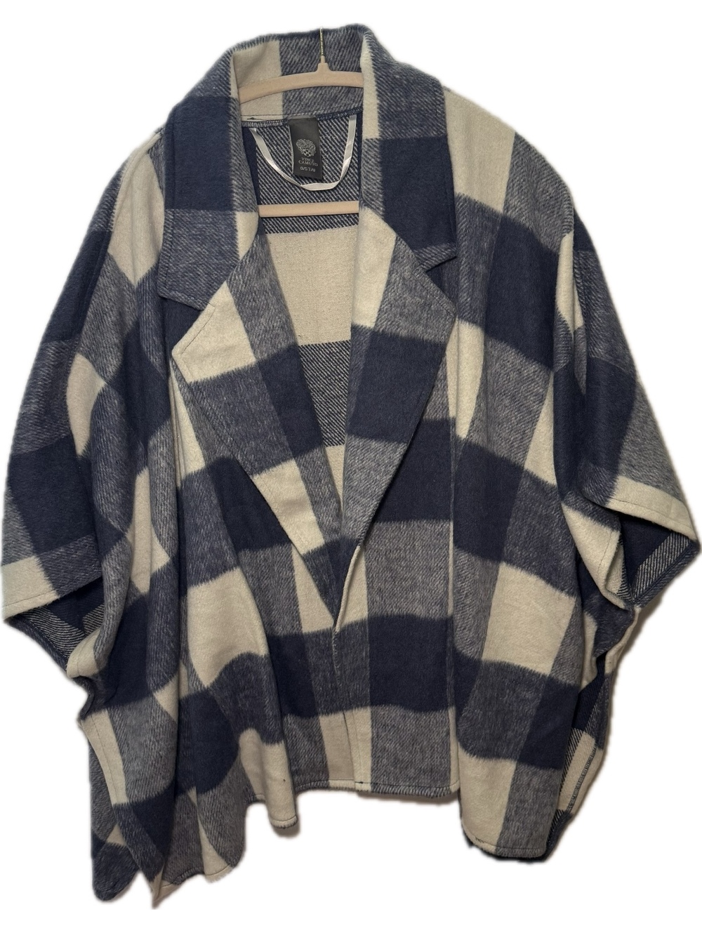 Vince Camuto Buffalo Plaid Wool-Blend Poncho Cape